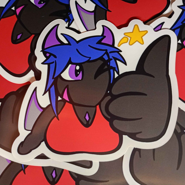 Violet Thumbs Up Sticker